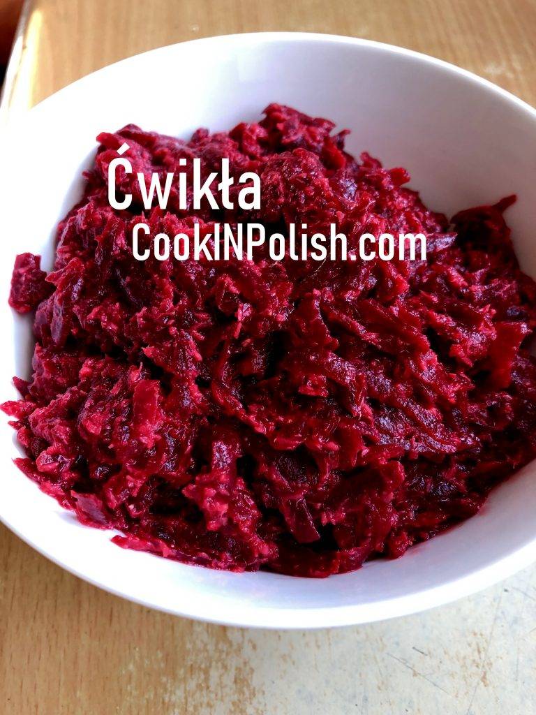 Beets and horseradish - Ćwikła served on a plate