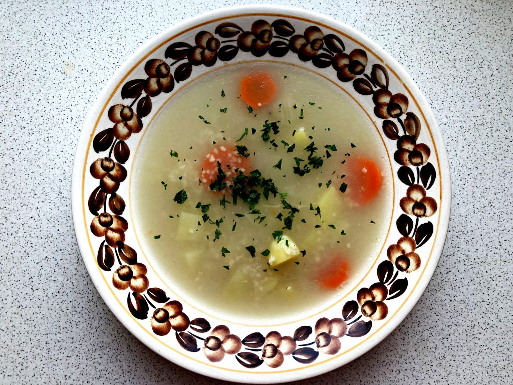 Traditional Polish Soup: Krupnik on a plate
