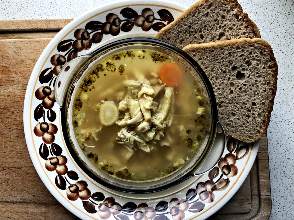 Traditional Polish Soup: Flaki served in a bowl