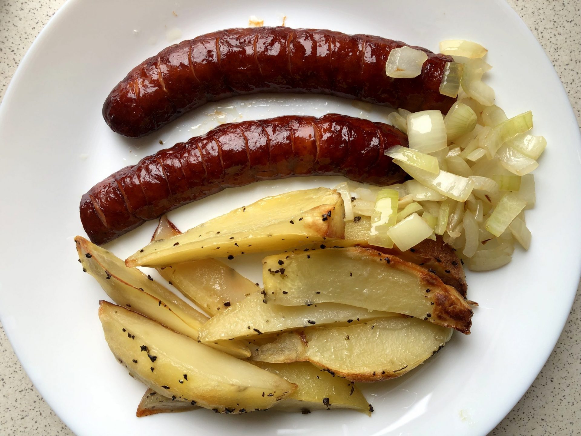 Baked Polish Sausage and Onion