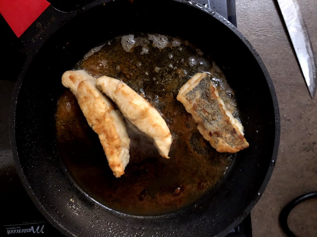 fish frying for Polish Greek Fish