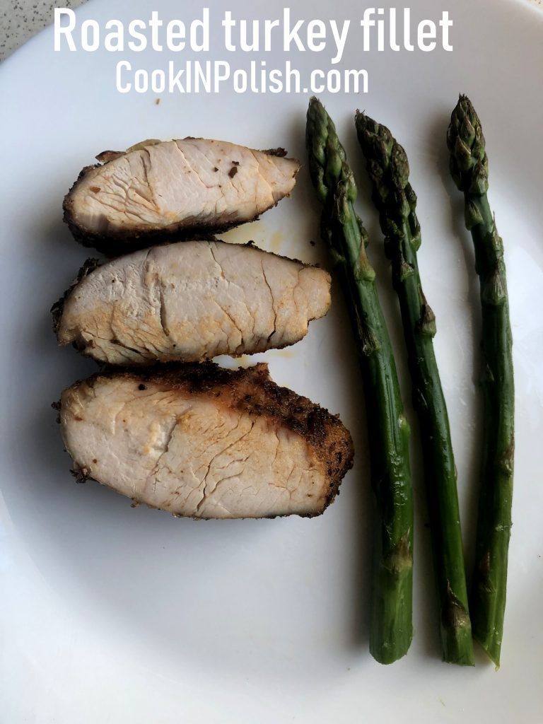 Roasted Turkey Fillet  served with asparagus