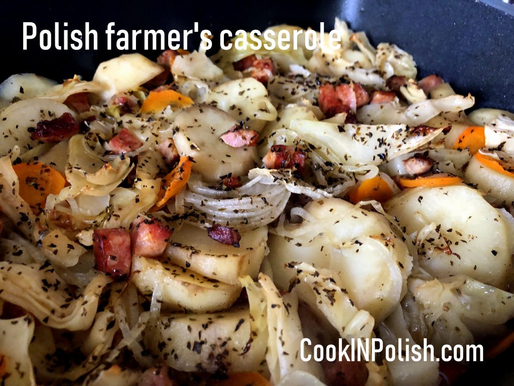 Polish farmer's casserole baked