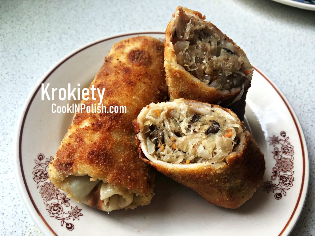 Sauerkraut and Mushroom Croquettes served on the plate