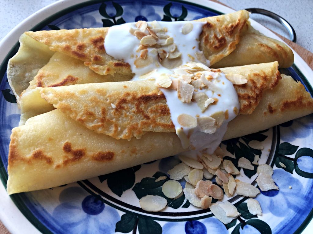 Polish crepes served on the plate