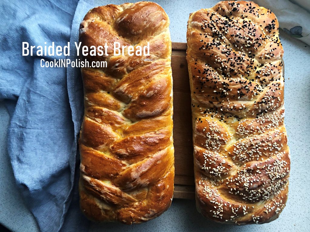 Braided Yeast Eastern Bread baked.