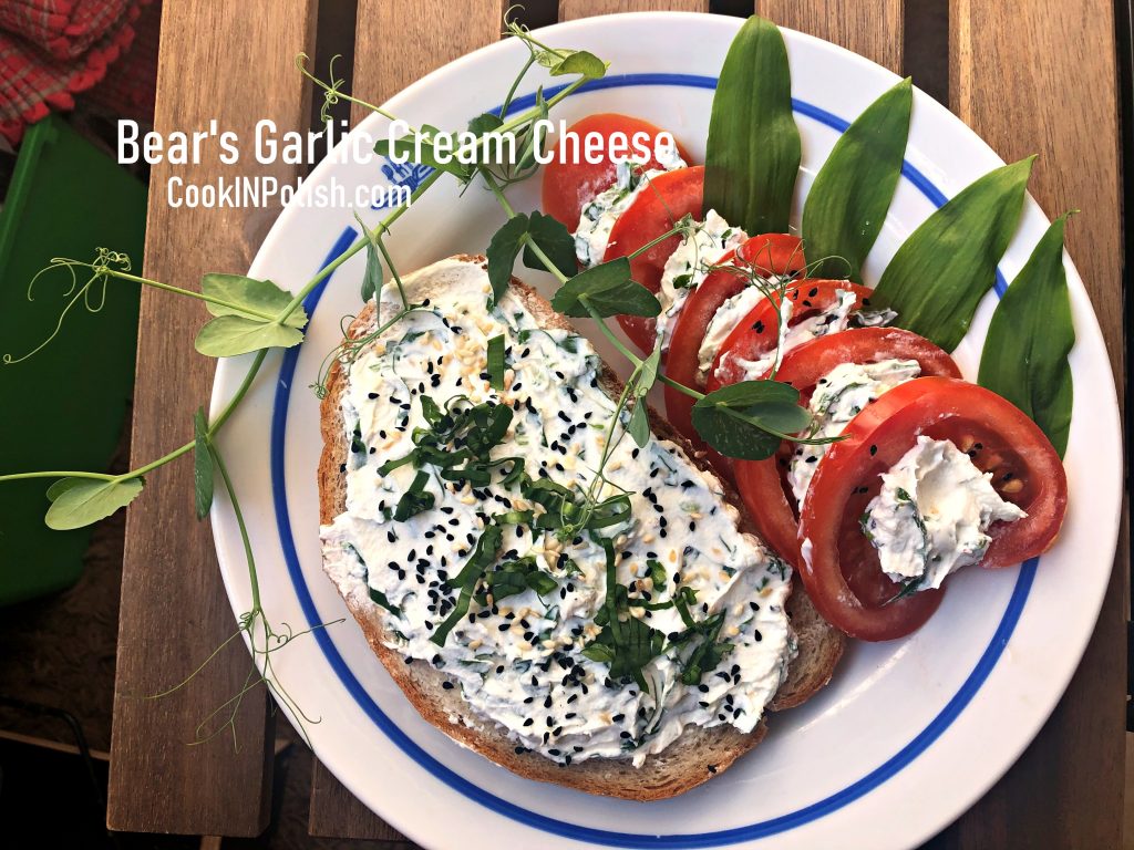 Bear's garlic bread spread served on a bread