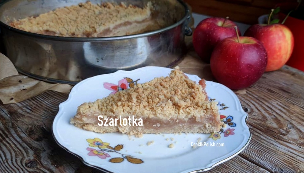 Polish Apple Crumble - Szarlotka served on a plate