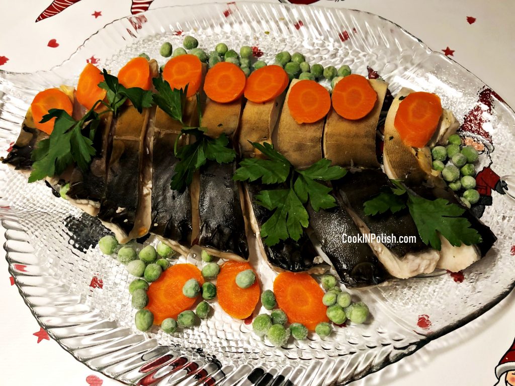 Jellied Carp in aspic on the platter