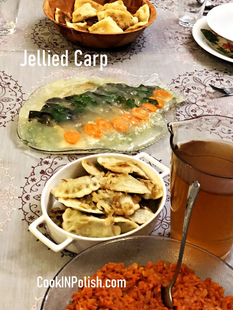 Jellied carp on Christmas Eve table