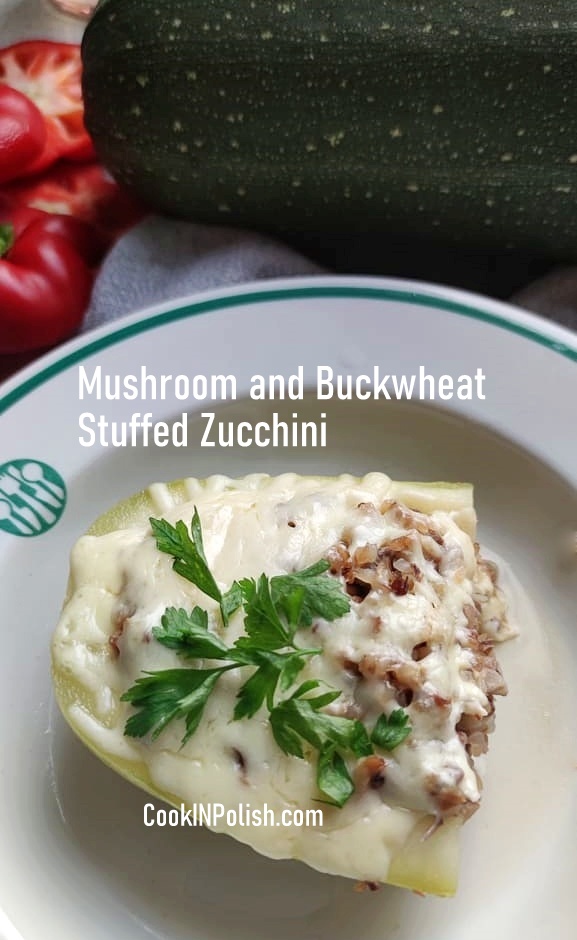 Mushroom and Buckwheat Stuffed Zucchini