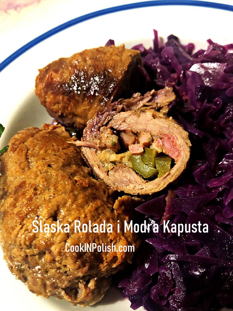 Silesian Red Cabbage with Sielsian beef roulade served
