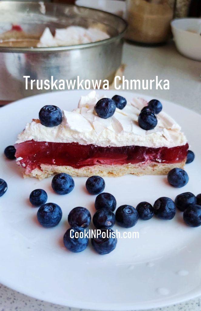 Strawberry Cloud Cake served on a  plate