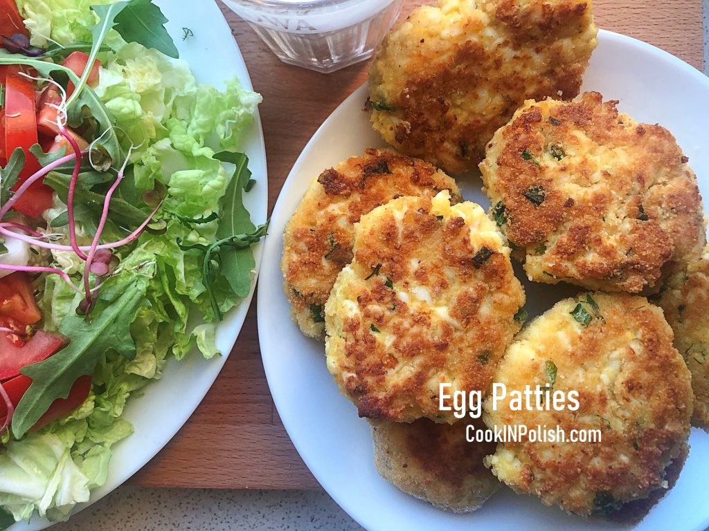 Egg patties served on a plate