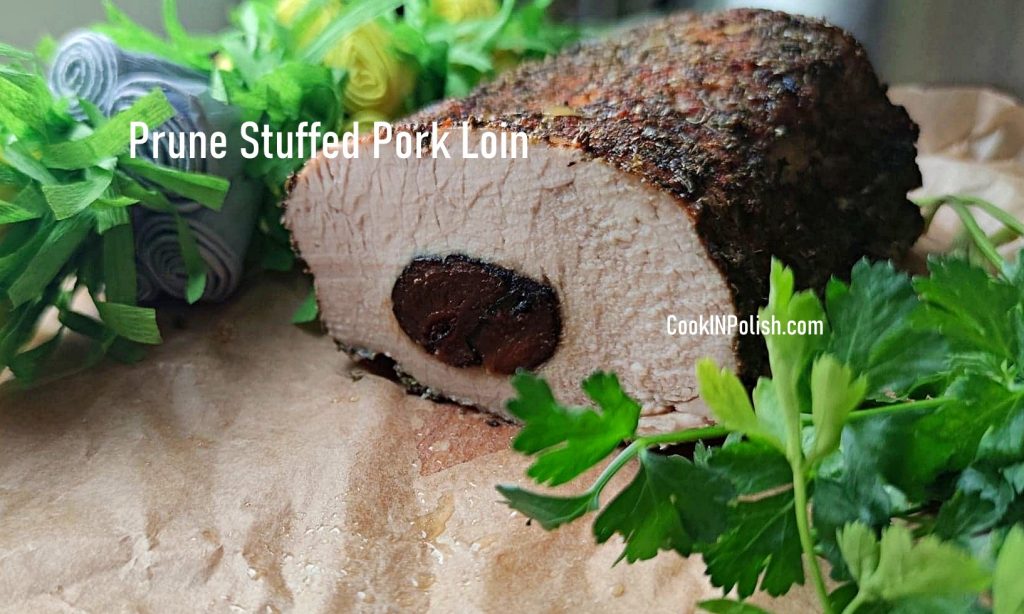 Prune Stuffed Pork loin roasted