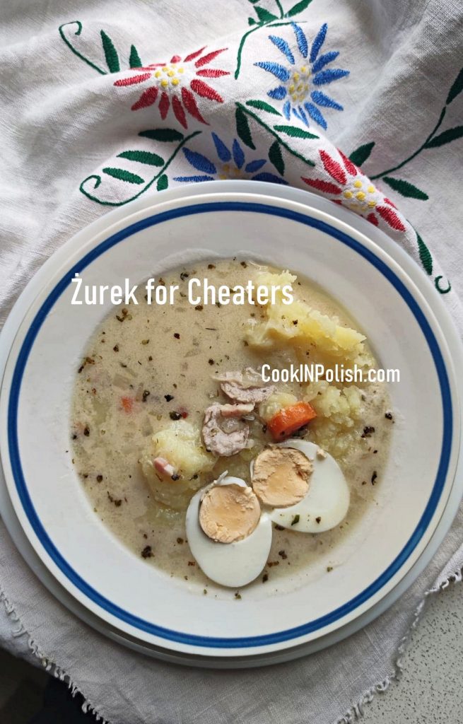 Żurek for Cheaters based on buttermilk served on the plate