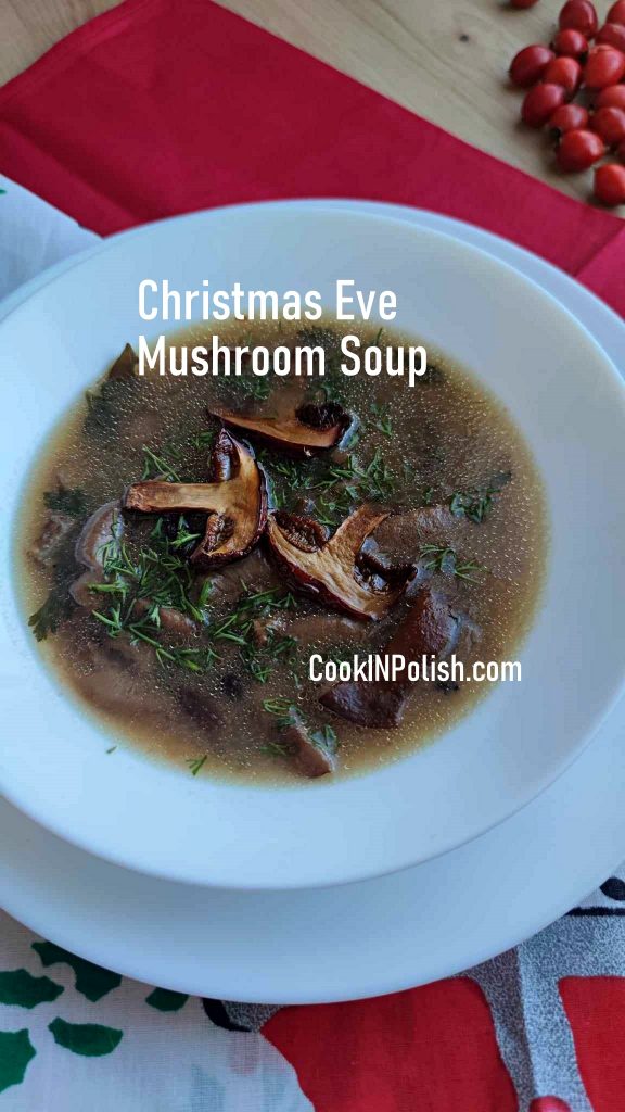 Christmas Eve Mushroom Soup served