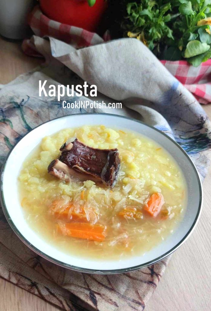 Kapusta Polish Sauerkraut Soup served