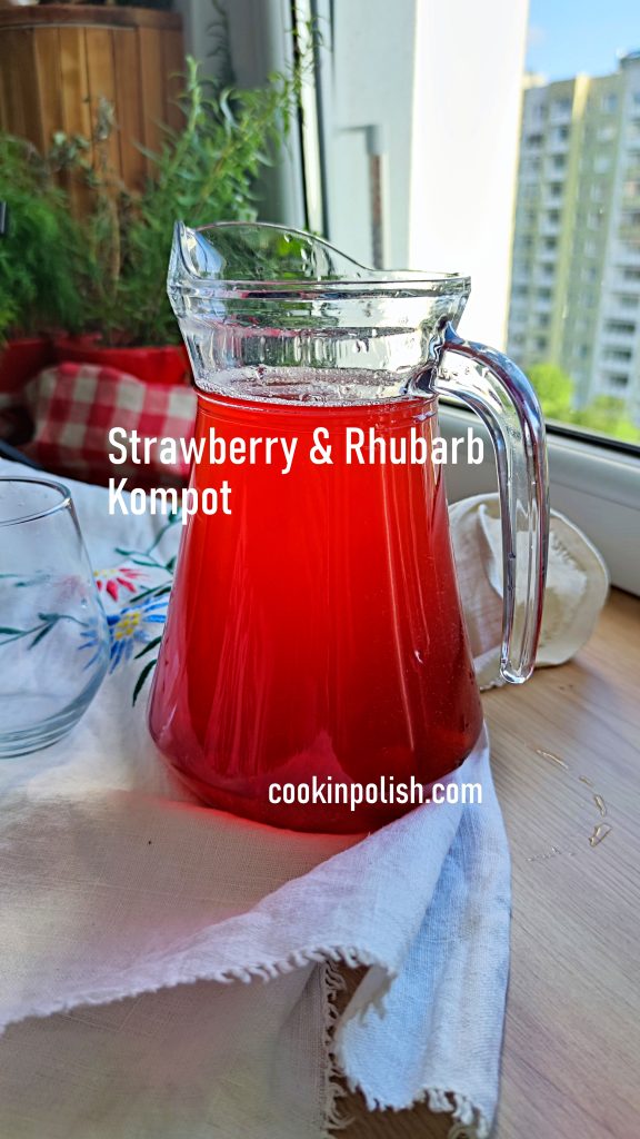 Strawberry and Rhubarb Kompot served