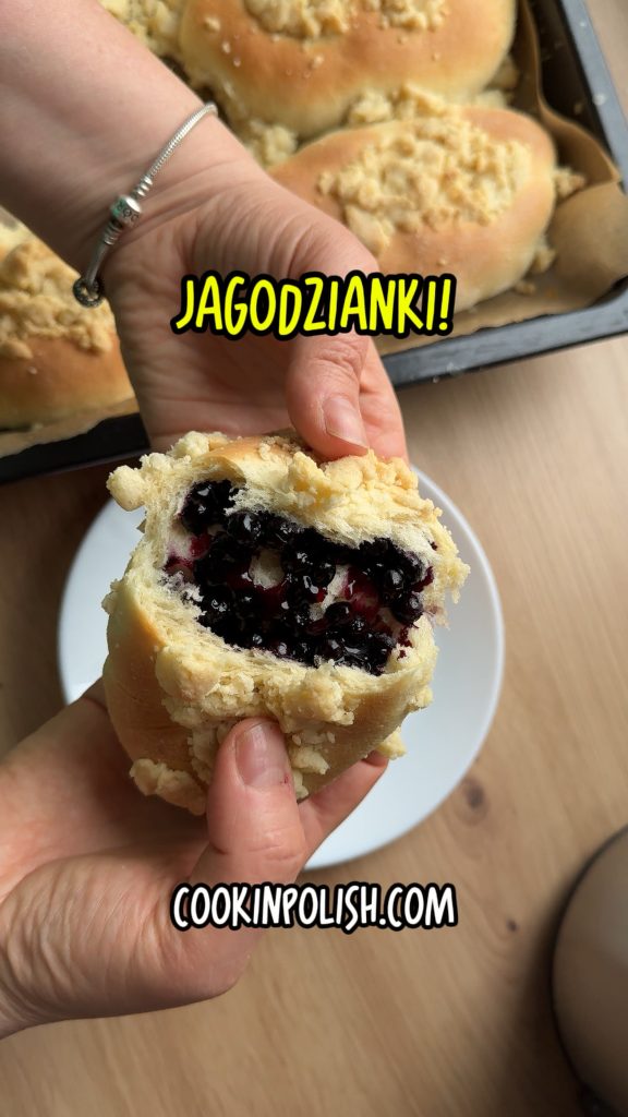Jagodzianki Polish Bilberry Buns ready to eat